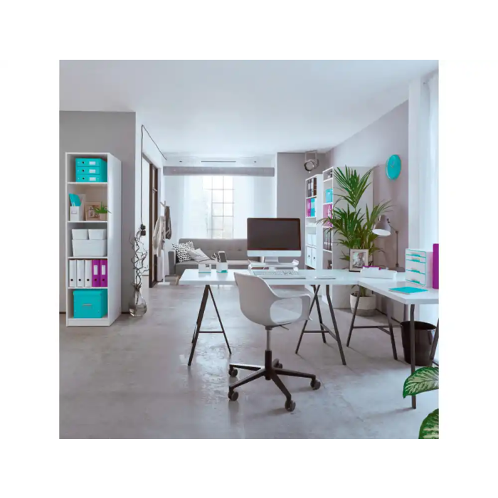 Leitz Carpeta Wow Plástico Rígido DIN A4 con Pinza Superior Color Turquesa 6