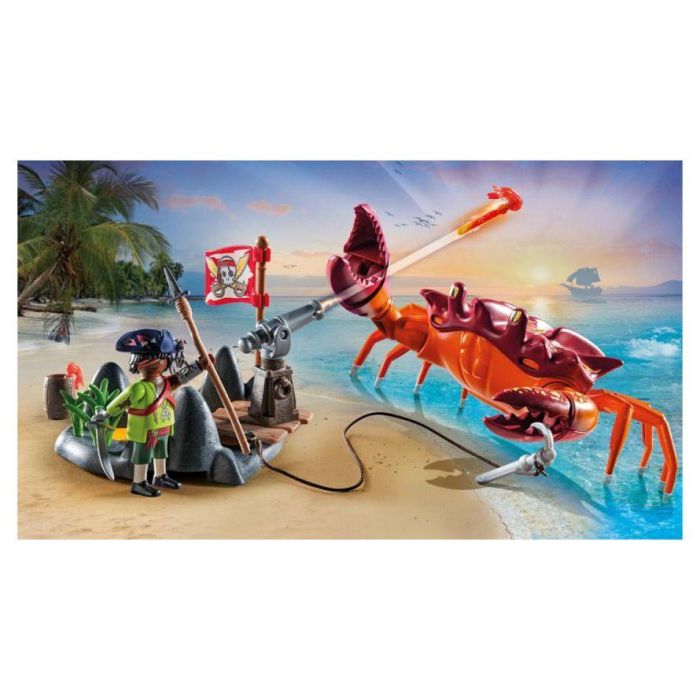 Playmobil 71532 Batalla del Cangrejo Gigante Pirates Set de Juego - Incluye Pirata con Cañón, Cangrejo con Pinza Moviéndose, Aventura para Niños +4 años 3