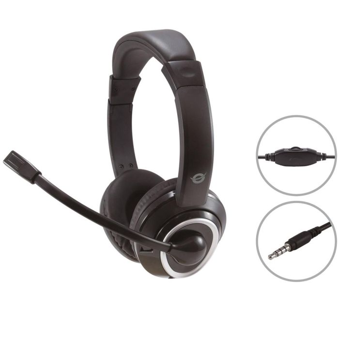 Conceptronic Auriculares Estéreo con Micrófono Integrado, Jack 3.5 mm, Control de Volumen, Negro 1 Conceptronic Auriculares Estéreo con Micrófono Integrado, Jack 3.5 mm, Control de Volumen, Negro 1