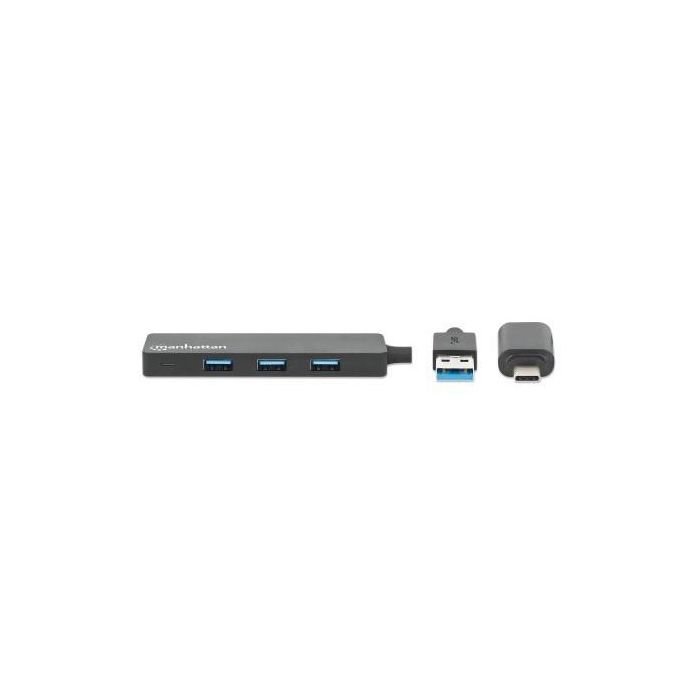 MANHATTAN 4-Port USB 3.0 Typ-C / Typ-A Kombi-Hub schwarz 2