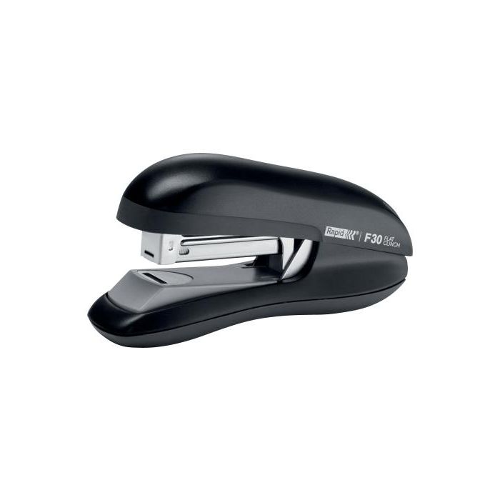 Rapid Grapadora de Sobremesa Plana 30 Hojas, usa Grapas 24/6 y 26/6, Plástico ABS Negro, Ergonómica Oficina/Hogar