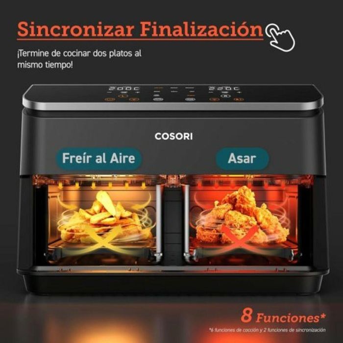 Cosori COS1707381744609 Freidora sin aceite Edición Chef de dos cestas, 8.5 L, 2 cestas, 8 programas, 1750 W, Negra 3 Cosori COS1707381744609 Freidora sin aceite Edición Chef de dos cestas, 8.5 L, 2 cestas, 8 programas, 1750 W, Negra 3