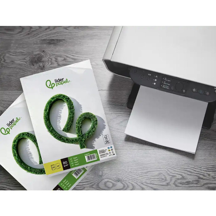 Liderpapel Papel A4 80g/m2 Liso Paquete de 250 Hojas para Escritura, Fotocopiadoras y Multicopistas 6