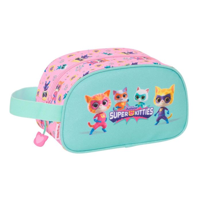 Neceser de Viaje SuperKitties Rosa Turquesa 26 x 15 x 12 cm 0 Neceser de Viaje SuperKitties Rosa Turquesa 26 x 15 x 12 cm 0