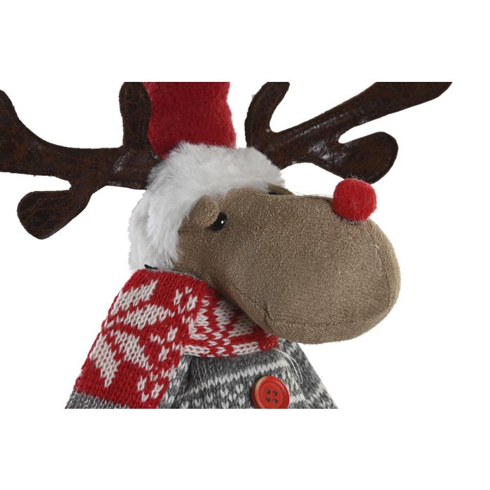 DKD Home Decor Figura de Navidad Tradicional Reno Rojo 52 x 13 x 11 cm (Alto x Ancho x Fondo) Poliéster 1