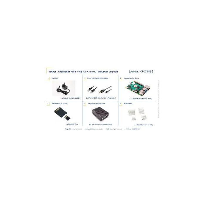 Raspberry Pi 4B ARMOR 8GB KIT PI4 8GB ARMOR GEH PSU 32GB Raspberry Pi 4B ARMOR 8GB KIT PI4 8GB ARMOR GEH PSU 32GB