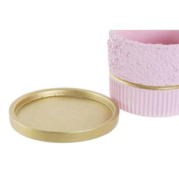 DKD Home Decor Maceta Set de 2 Piezas Cemento Rosa Verde 20 x 16.5 x 20 cm 3