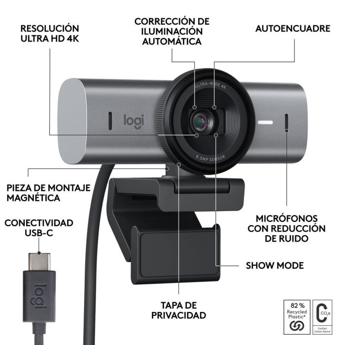Webcam Logitech 960-001559 4K Ultra HD 3 Webcam Logitech 960-001559 4K Ultra HD 3
