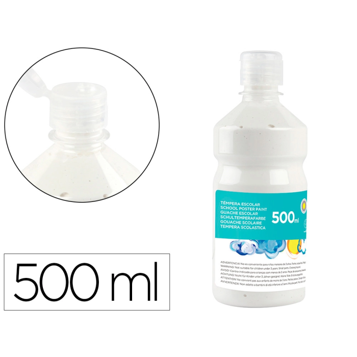 Liderpapel Tempera Escolar Liquida 500 ml Blanco Superlavable 0 Liderpapel Tempera Escolar Liquida 500 ml Blanco Superlavable 0