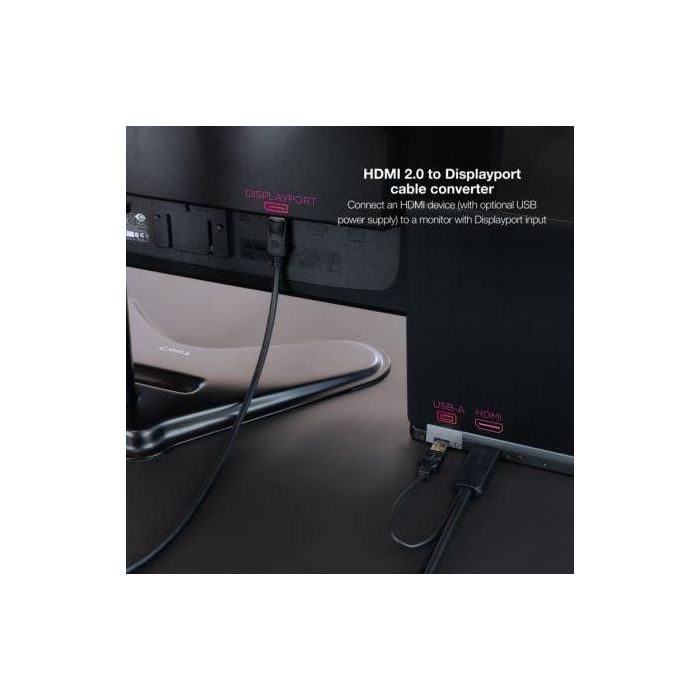 Nanocable 10.15.4352 Cable Conversor HDMI 2.0 Macho a DisplayPort 1.2 Macho 1.8m Negro Soporta 4K 60Hz USB Alimentado 3 Nanocable 10.15.4352 Cable Conversor HDMI 2.0 Macho a DisplayPort 1.2 Macho 1.8m Negro Soporta 4K 60Hz USB Alimentado 3
