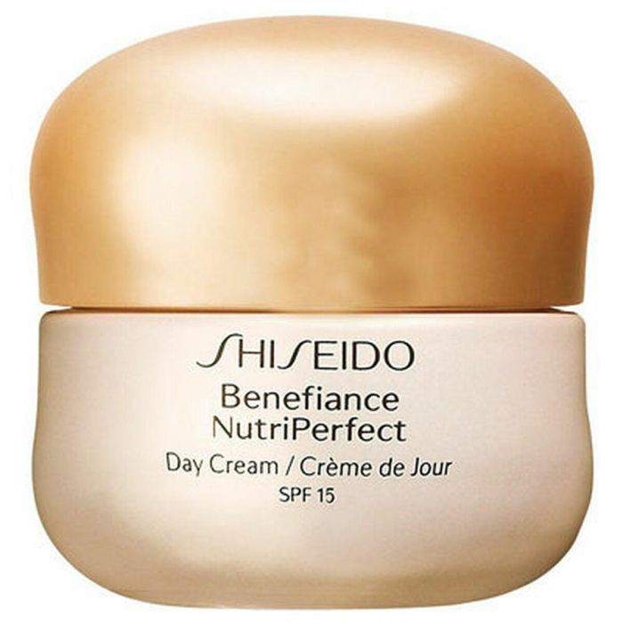 Shiseido Benefiance NutriPerfect Crema de Día SPF15 Antiedad, Antiarrugas, Reafirmante y Antimanchas para Pieles Maduras 50 ml