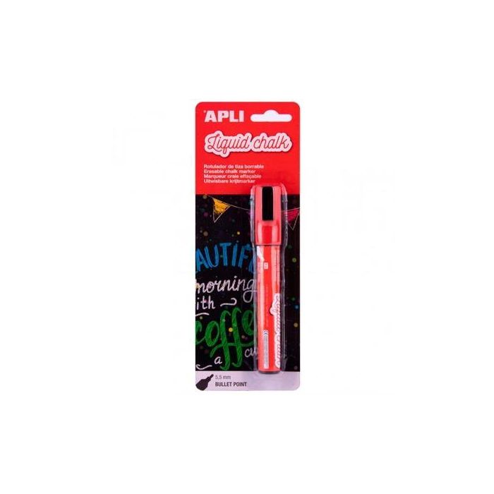 Apli Marcador De Tiza Líquida Punta Redonda 5,5 mm Rojo Blíster 1 Ud Apli Marcador De Tiza Líquida Punta Redonda 5,5 mm Rojo Blíster 1 Ud
