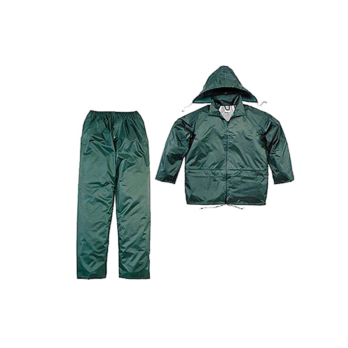 Deltaplus 400 Conjunto de lluvia poliéster/PVC verde talla L 1