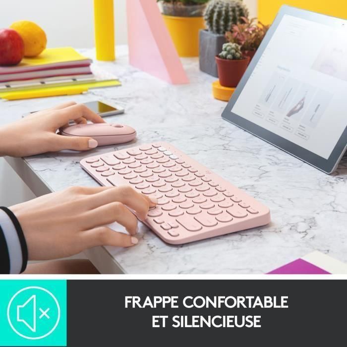 Teclado - Inalámbrico - LOGITECH - Multidispositivo K380 - BLUETOOTH - Diseño compacto - Rosa 2