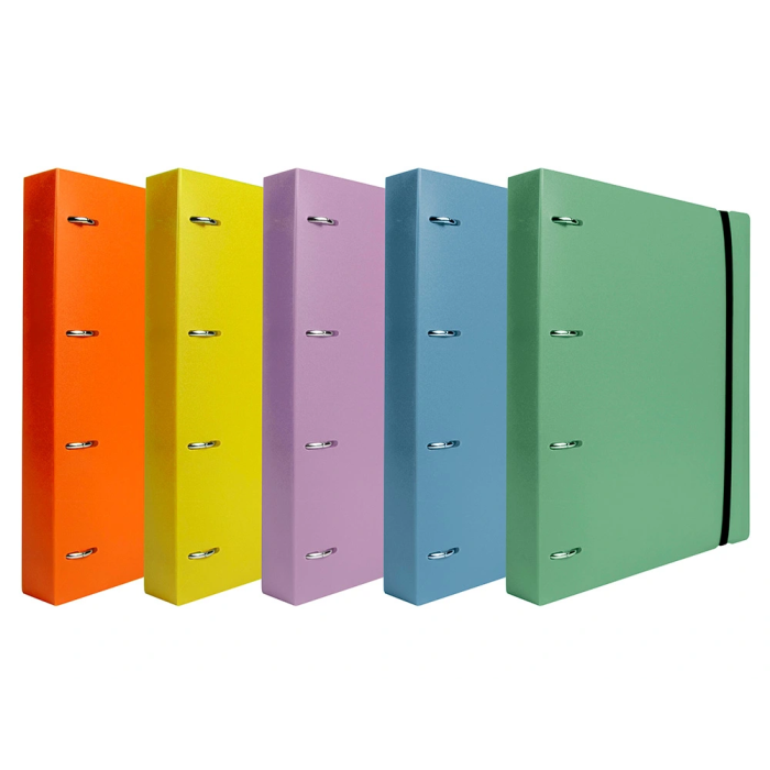 Liderpapel Carpeta con Recambio A4 Cuadro 5mm 100 Hojas 80g Polipropileno 4 Anillas 25mm Celeste 6