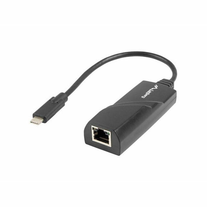 Lanberg Adaptador Usb Tipo C 3.1 a Rj-45 Negro 0,15m Nc-1000-02