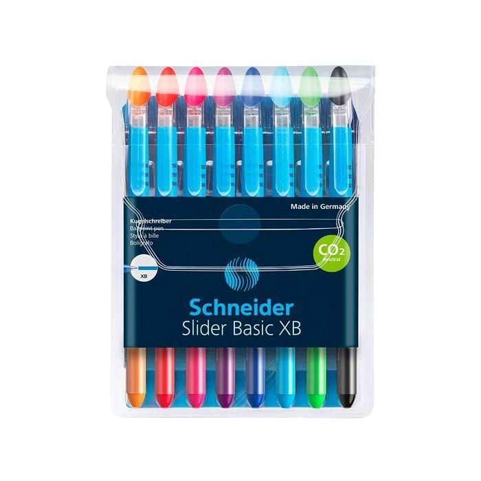 Schneider Bolígrafo Slider Basic F C-Surtidos Estuche 8 Ud + 2 gratis