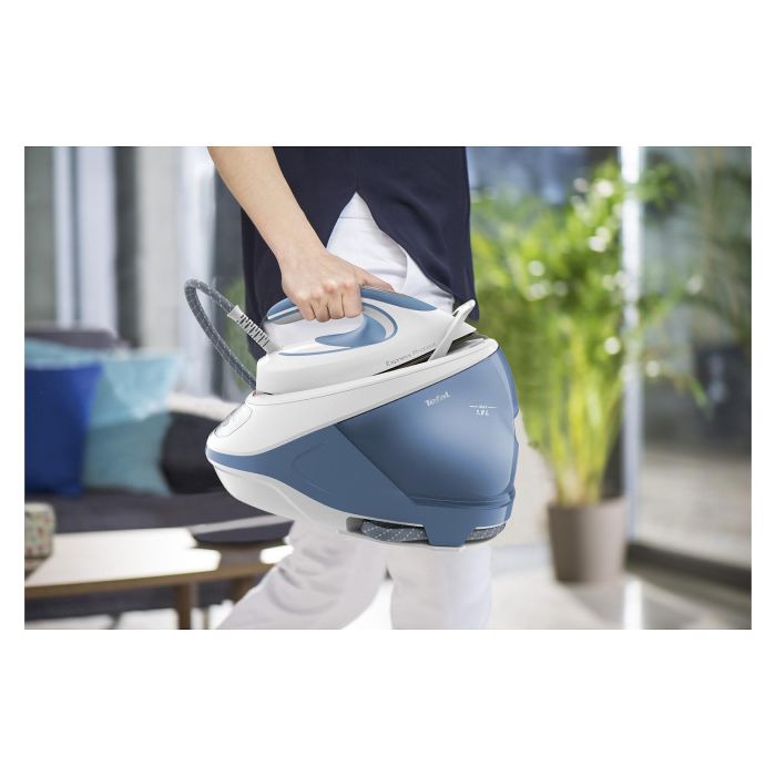 Tefal SV9202 Estación de Planchado a Vapor Express Protect, 2800W, 7.5 Bar, Vapor 130 g/min, Placa Durilium AirGlide Autoclean, Blanco/Azul 4 Tefal SV9202 Estación de Planchado a Vapor Express Protect, 2800W, 7.5 Bar, Vapor 130 g/min, Placa Durilium AirGlide Autoclean, Blanco/Azul 4