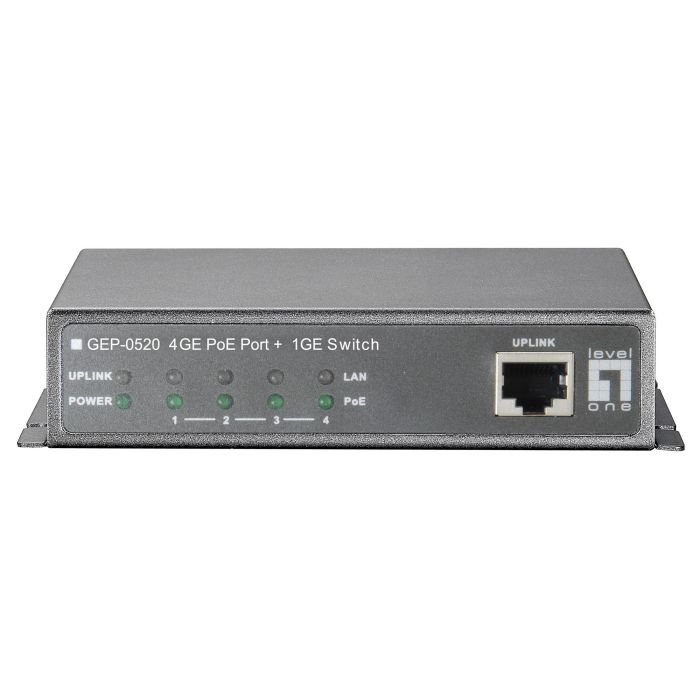 Level One Switch Gigabit Ethernet PoE GEP-0520 5x GE 4xPoE+ 61.6W 2