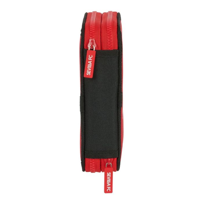Plumier Doble Sevilla Fútbol Club Negro Rojo 12.5 x 19.5 x 4 cm (28 piezas) 3