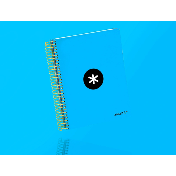 Antartik Cuaderno espiral A5 micro tapa forrada 120 hojas 100 gr color azul 8