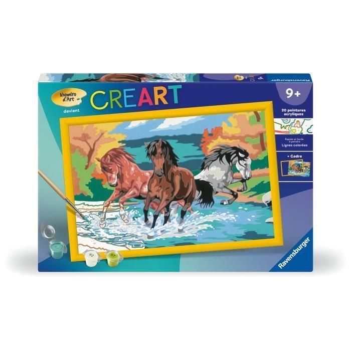CreArt Kids - Manada de caballos (31 x 21 cm), kit para pintar por números, 9 años en adelante, 25846, Ravensburger CreArt Kids - Manada de caballos (31 x 21 cm), kit para pintar por números, 9 años en adelante, 25846, Ravensburger