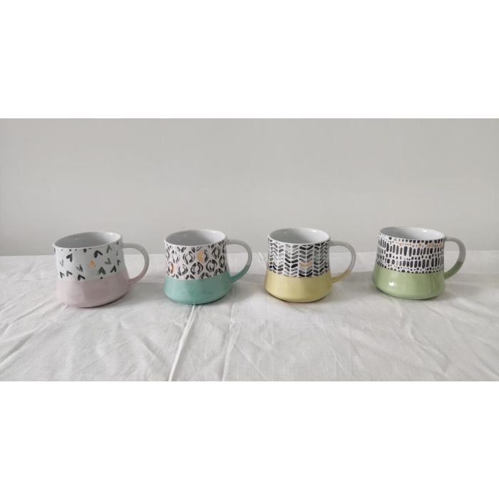 Mug Scandi DKD Home Decor Multicolor 10 x 8.5 x 12 cm (12 Unidades) Mug Scandi DKD Home Decor Multicolor 10 x 8.5 x 12 cm (12 Unidades)