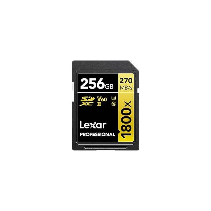 Lexar 256Gb Professional 1800X Sdxc Uhs-Ii Cards, Up To 280Mb/S Read 210Mb/S Write C10 V60 U3