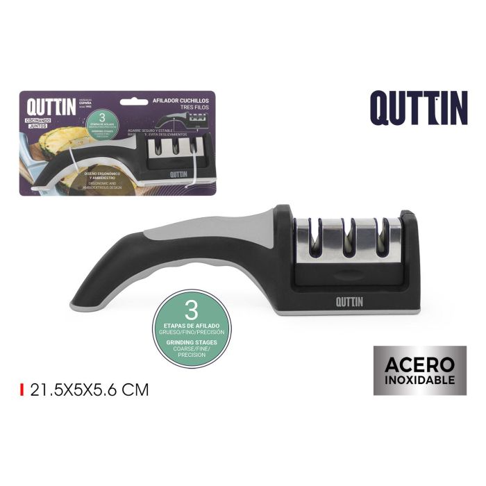 Quttin Afilador de Cuchillos Prb de Tres Filos, 21.5 x 5 x 5.6 cm, 140 g (12 Unidades) Quttin Afilador de Cuchillos Prb de Tres Filos, 21.5 x 5 x 5.6 cm, 140 g (12 Unidades)