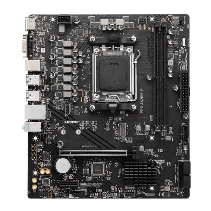 MSI PRO A620M-B Placa Base micro ATX AMD A620 Zócalo AM5 DDR5 para AMD Ryzen 7000/8000/9000 Series 1