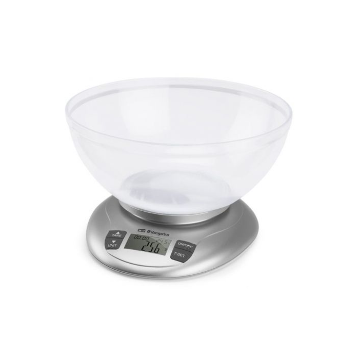 Orbegozo PC 2017 A Báscula de Cocina Electrónica Digital hasta 3.5kg, Función Tara, Bol Transparente, Plata 0 Orbegozo PC 2017 A Báscula de Cocina Electrónica Digital hasta 3.5kg, Función Tara, Bol Transparente, Plata 0