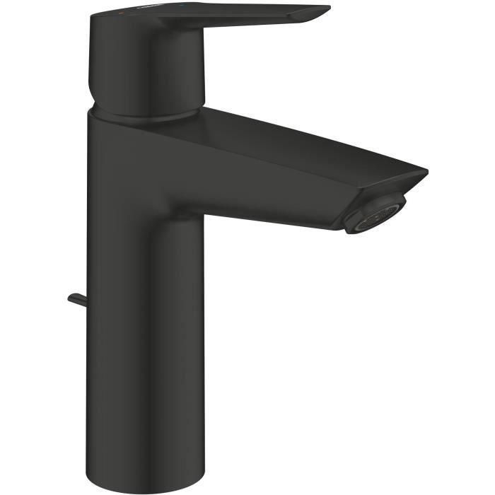 Mezclador monomando de lavabo - GROHE Start - 235522432 - Negro mate - Talla M - Apertura para agua fría - Ahorro de agua - Extraíble y desagüe