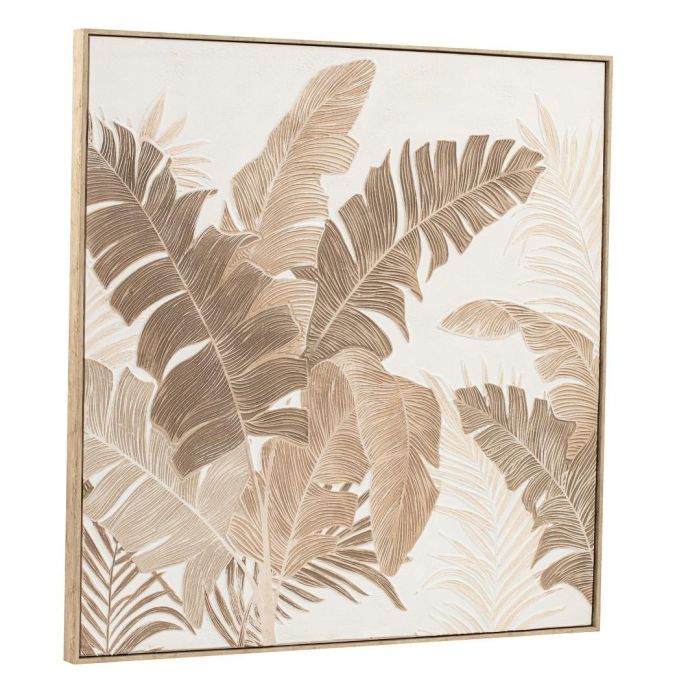 Cuadro Tropical DKD Home Decor Blanco Natural 4.5 x 100 x 100 cm (2 Unidades) 4