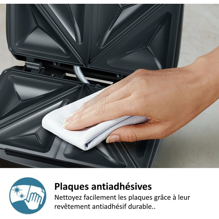 Philips Sandwichera HD2331/90 - 750 W - Placas triangulares - Negra