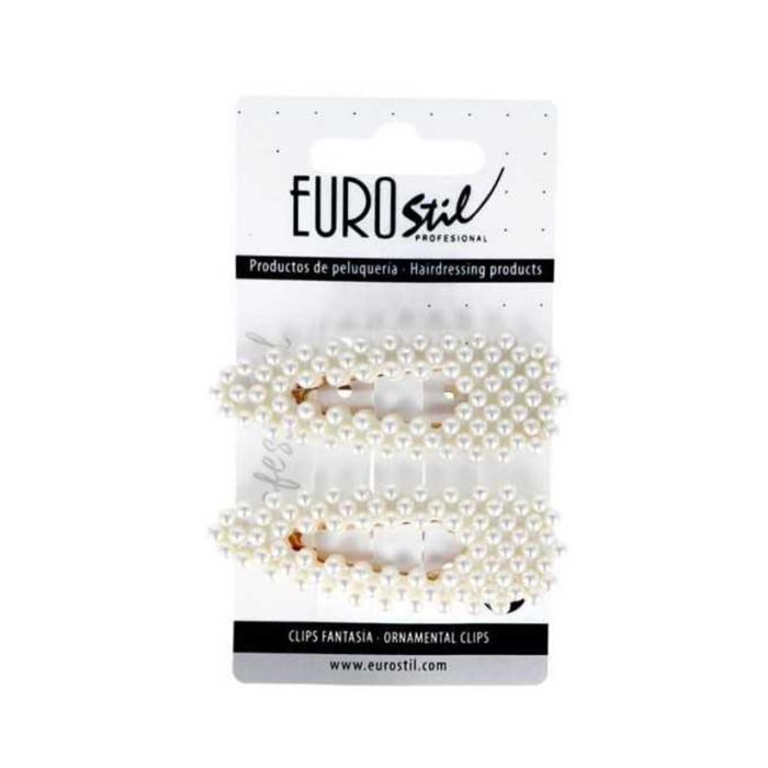 Eurostil Fantasia doradas clips con perlas pack 2un