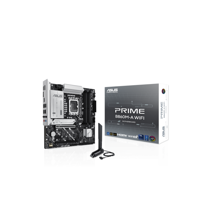 ASUS 90MB1JY0-M0EAY0 Placa Base Intel B860 LGA 1851 para Intel Core Ultra (Series 2), DDR5, Wi-Fi 6E, Micro ATX