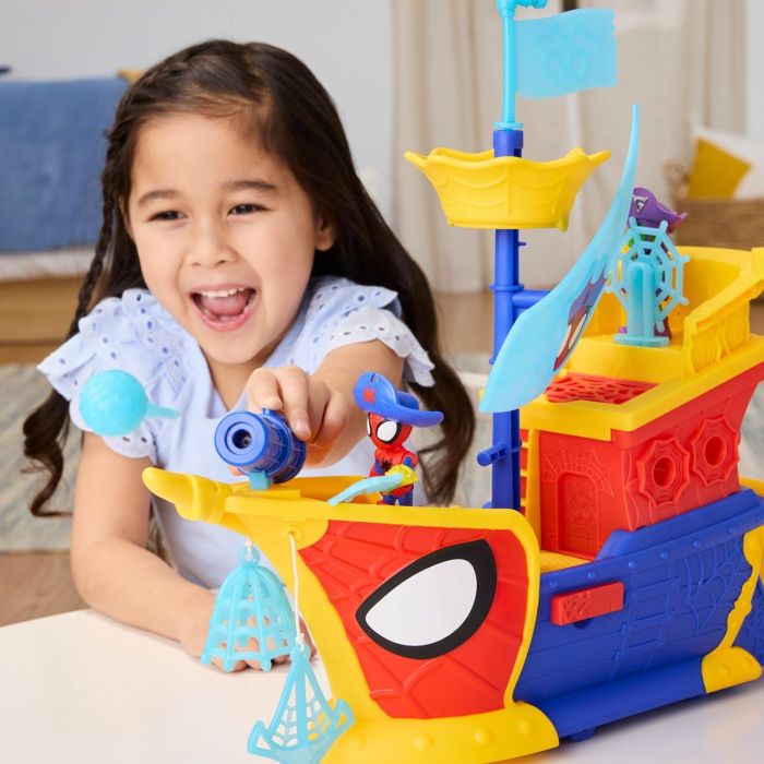 HASBRO Barco Pirata Spidey Waterwebs con 2 Figuras, Vehículo y 9 Accesorios, Solución Burbujas 30ml, +3 Años 4 HASBRO Barco Pirata Spidey Waterwebs con 2 Figuras, Vehículo y 9 Accesorios, Solución Burbujas 30ml, +3 Años 4