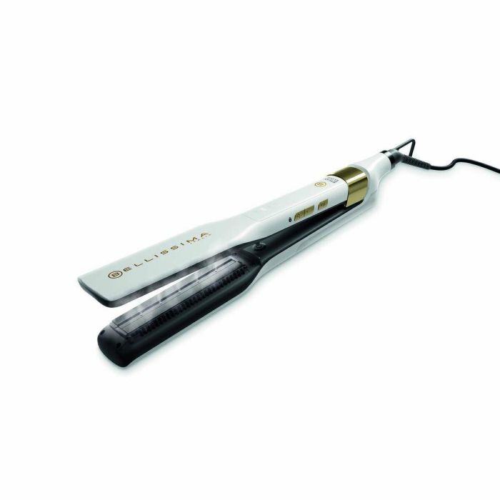 Bellissima IME8007403118082 Plancha de Vapor Profesional Steam Elixir con Placa Cerámica, Aceite de Argán y Funda Protectora, 4 Temperaturas