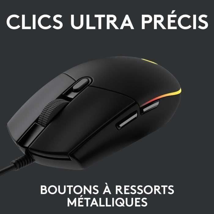 Logitech G203 Ratón Gaming LIGHTSYNC RGB personalizable, 8.000 DPI, 6 Botones Programables, USB, Negro 4 Logitech G203 Ratón Gaming LIGHTSYNC RGB personalizable, 8.000 DPI, 6 Botones Programables, USB, Negro 4