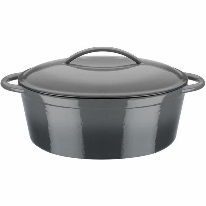 GSW GSW4005643716338 Cacerola de Hierro Fundido Macizo Grey Shadow Ovalada para Inducción 33x25 cm, Gris