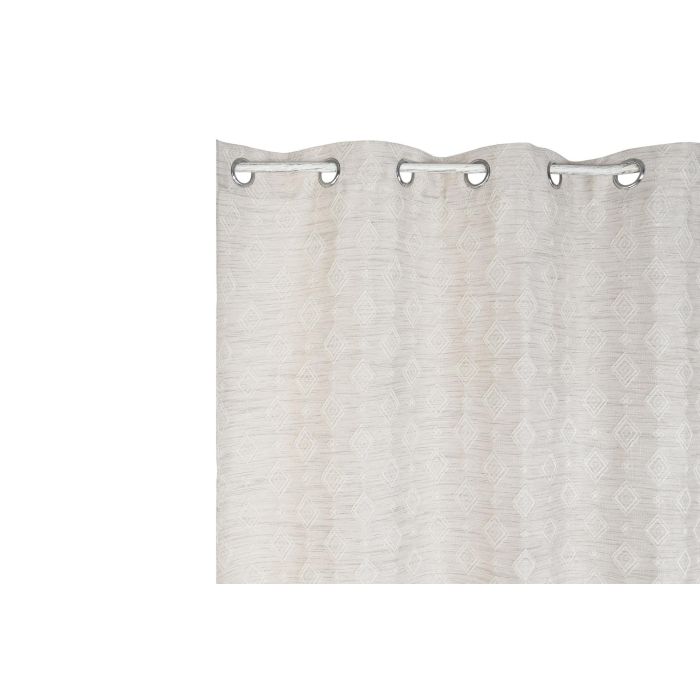 DKD Home Decor Cortina Tradicional Beige Poliester 260 x 260 x 140 cm Jaquard 8 Anillas 2