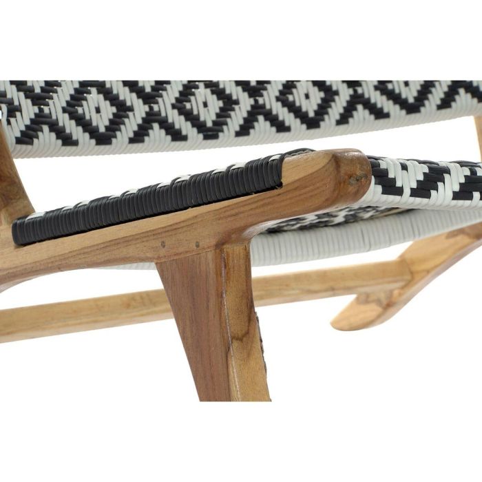Silla de Jardín DKD Home Decor Blanco Negro Natural PVC Teca 65 x 80 x 68 cm 5