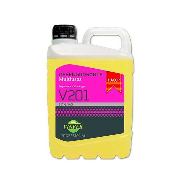 Vinfer Limpiador V201 Desengrasante Multiusos Amarillo -Garrafa 5 L-