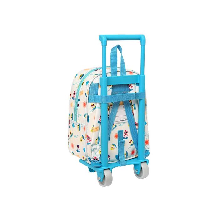 Mochila Escolar con Ruedas Baby Shark Surfing Azul Blanco 22 x 27 x 10 cm 1