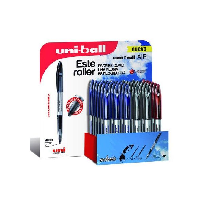 Roller T.Liq. Uni-Ball Air 0,7 Expositor De 36 18X 190512000 Azul 12X 190504000 Negro 6X 190520000 Rojo