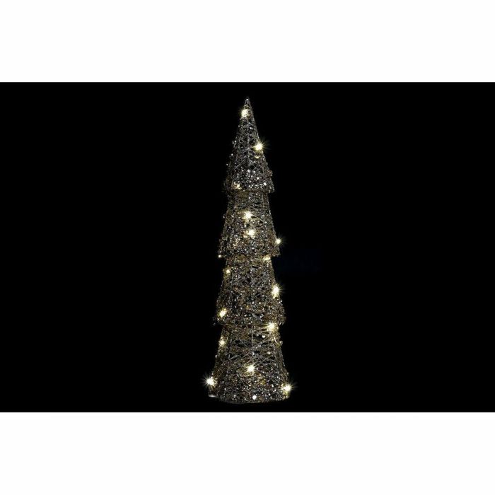 DKD Home Decor Decoración Luminosa Moderna Navidad Árbol LED Metal Blanco Champán 16x16x60 cm 2 Unidades Funciona con 3 Pilas AA 3 DKD Home Decor Decoración Luminosa Moderna Navidad Árbol LED Metal Blanco Champán 16x16x60 cm 2 Unidades Funciona con 3 Pilas AA 3