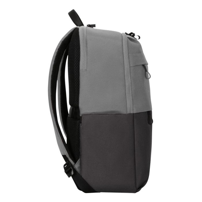 Targus Sagano Travel Mochila para Portátil 15.6 Pulgadas (39.6 cm) con Compartimento Seguro, Impermeable, Hecha de Material Reciclado RPET, 2 Bolsillos Frontales, Color Gris