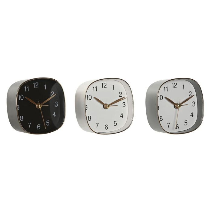 Reloj Sobremesa Moderno DKD Home Decor Blanco Negro 3.6 x 8.5 x 8.5 cm (3 Unidades) Reloj Sobremesa Moderno DKD Home Decor Blanco Negro 3.6 x 8.5 x 8.5 cm (3 Unidades)