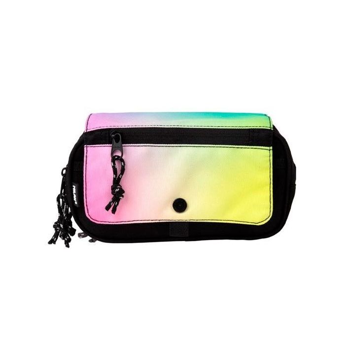 Milan Portatodo 4 Cremalleras Con Solapa Sunset Negro - Estuche resistente en poliéster ripstop