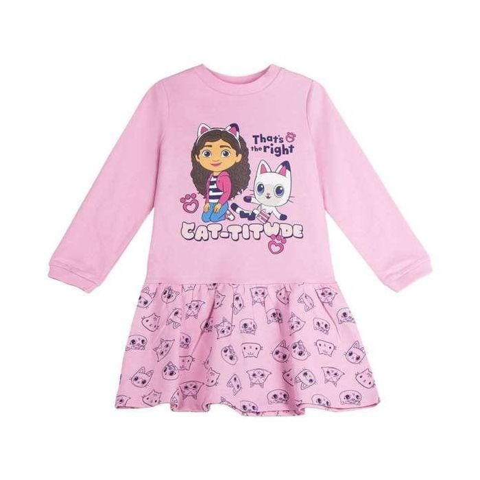 Cerdá Vestido French Terry Gabby's Dollhouse para Niña de 3 Años - Color Rosa